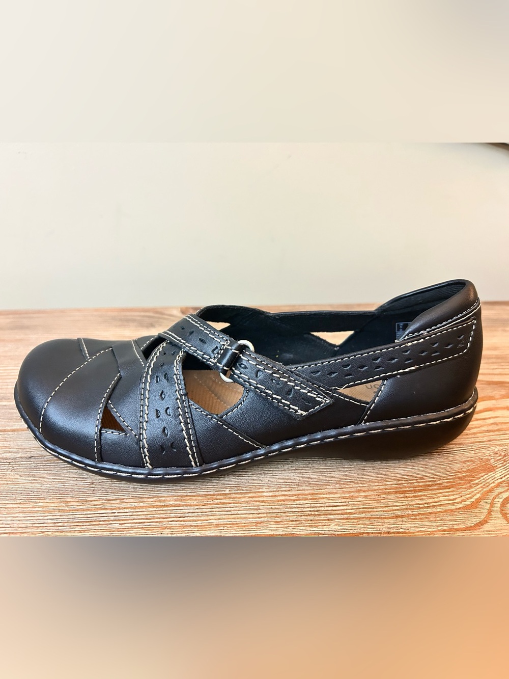 Clarks Ashland Spin Q Mary Jane Flats – Black Leather – Women’s 7.5 – NWOT